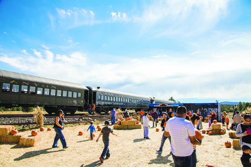 grand canyon railway pumpkin train.