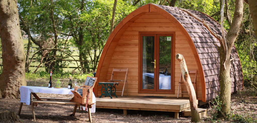Glamping accommodation at West Stow Pods