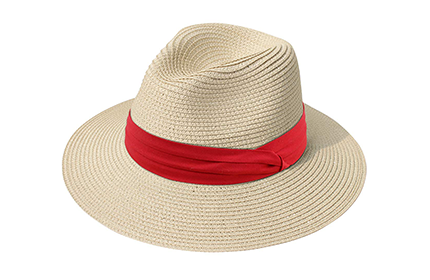 Sun hat with red belt